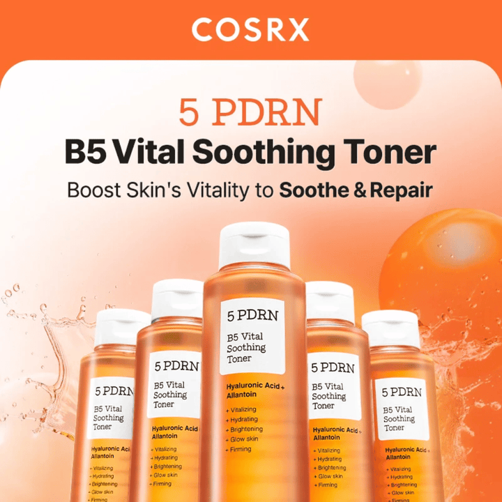 COSRX 5 PDRN B5 Vital Soothing Toner 280 ml boosts skin vitality and repairs dry and stressed skin