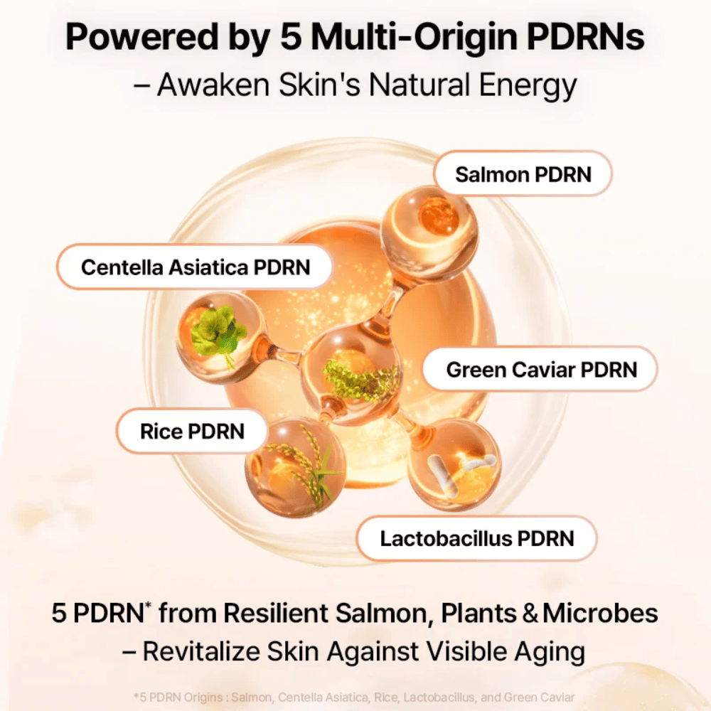 COSRX 5 PDRN Hydrogel Mask with multi-origin PDRN from salmon, centella asiatica, rice, lactobacillus, and green caviar for skin renewal and anti-aging effect