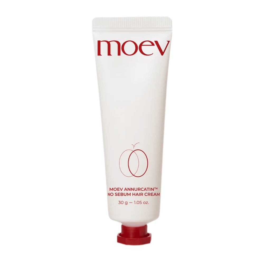 6. MOEV Annurcatin No Sebum Hair Cream 30 g – white tube with red text and cap for greasy hair
