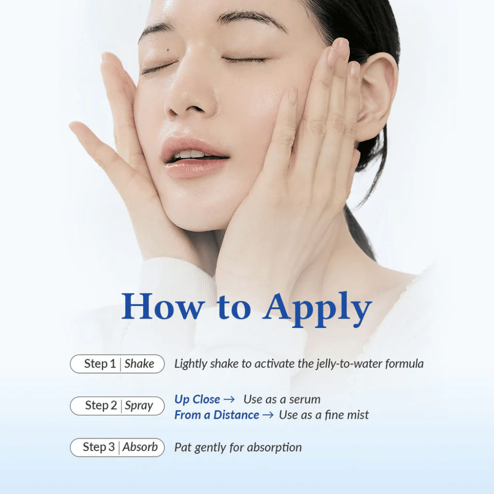 Dr. Althea Aqua Marine Jelly Mist – how the product is applied in the facial routine for hydrated and plumped skin