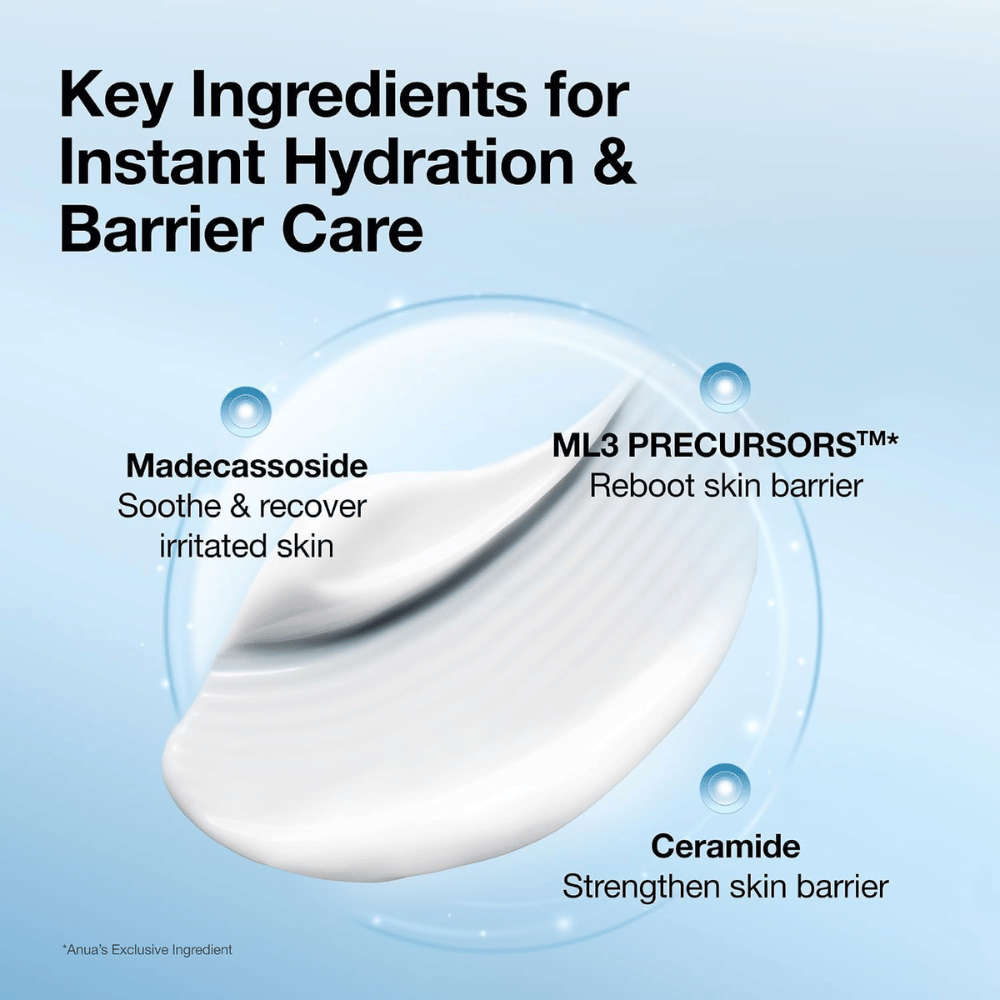 3. Anua Barrier Reboot Intensive Cream – madecassoside and ceramides that strengthen the skin barrier and soothe irritated skin