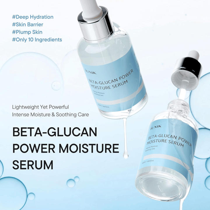 iUNIK Beta-Glucan Power Moisture Serum – Korean facial serum for deep hydration and soothing skincare