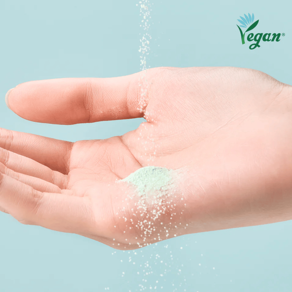 TOCOBO Cica Calming Powder Wash in powder form that is activated with water and gently cleanses the skin.