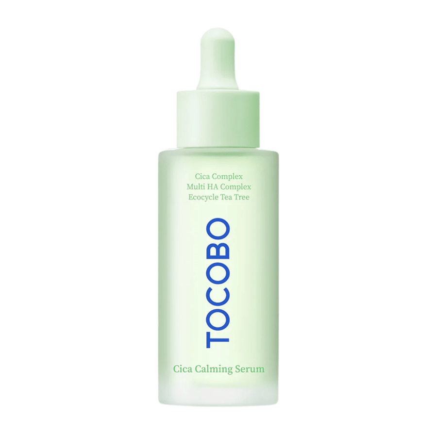Product image of TOCOBO Cica Calming Serum, vegan Korean face serum with cica complex and hyaluronic acid for calm, hydrated, and balanced skin.