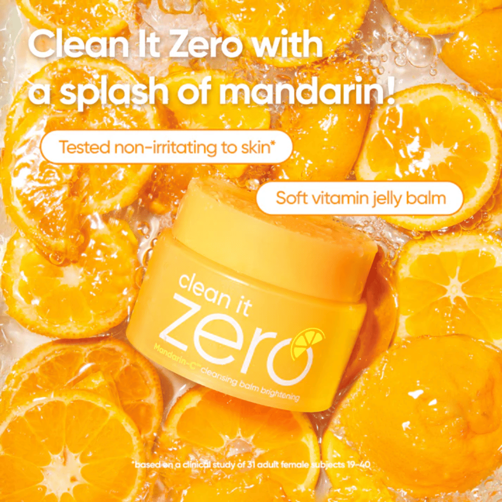 Banila Co Clean It Zero Brightening cleansing balm with a soft jelly texture that moisturizes and deeply cleanses the skin with a fresh feel