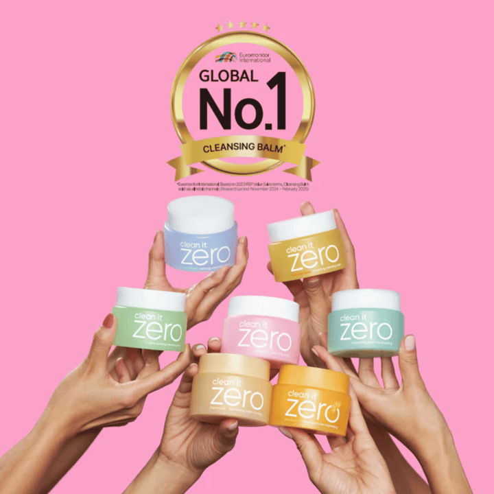 Clean It Zero Cleansing Balm collection from BANILA CO with multiple variants, award-winning global No.1 cleansing balm offering gentle yet effective cleansing for various skin types.