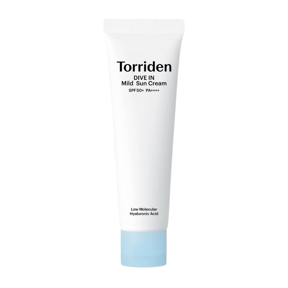 Clean product image of Torriden DIVE-IN Mild Sun Cream on a white background.