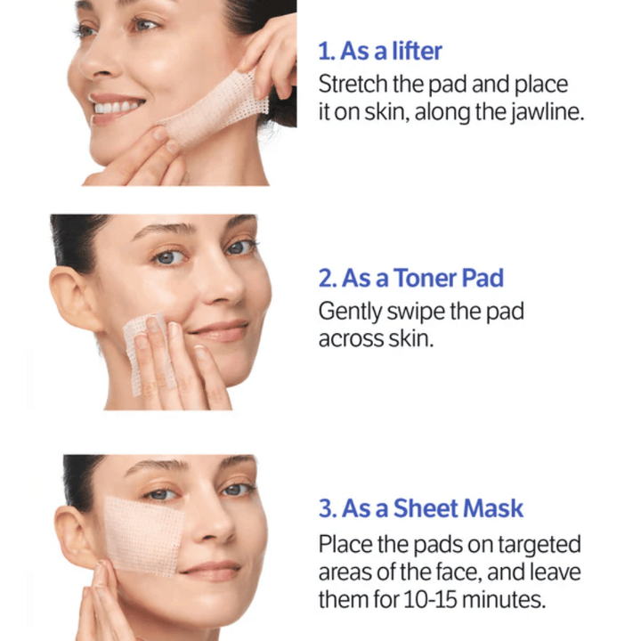 Sungboon Editor Deep Collagen Retinol Pads used as Sheet mask to moisturize, even out skin tone, and reduce fine lines