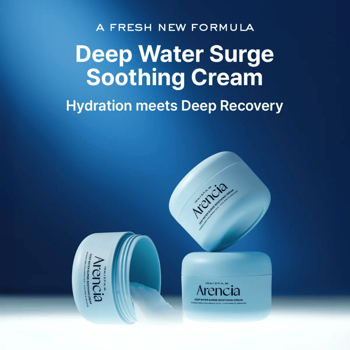 Arencia Deep Water Surge Soothing Cream – new soothing and hydrating face cream that combines intense hydration with skin-repairing care.