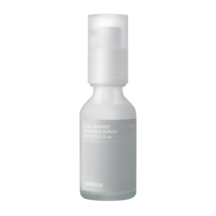 Celimax Dual Barrier Boosting Serum product image on white background, Korean serum for sensitive and dry skin.