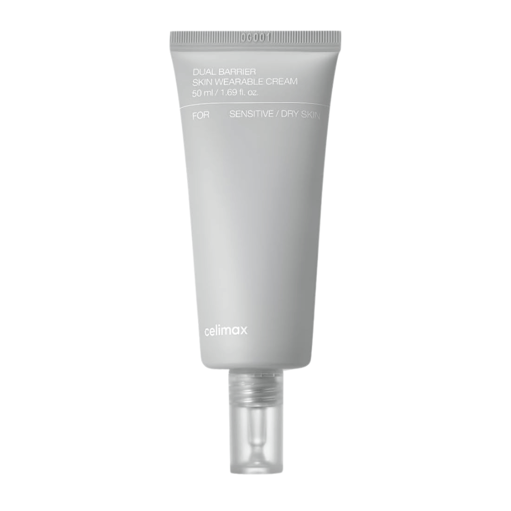 Celimax Dual Barrier Skin Wearable Cream for sensitive and dry skin, moisturizing face cream that strengthens the skin barrier and reduces irritation.