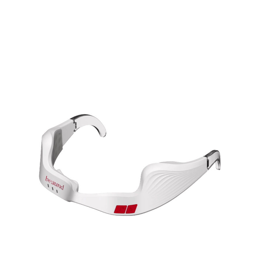Cutout product image of Beaund Eye Rejuv in a minimalist white design with transparent details and intuitive control buttons.