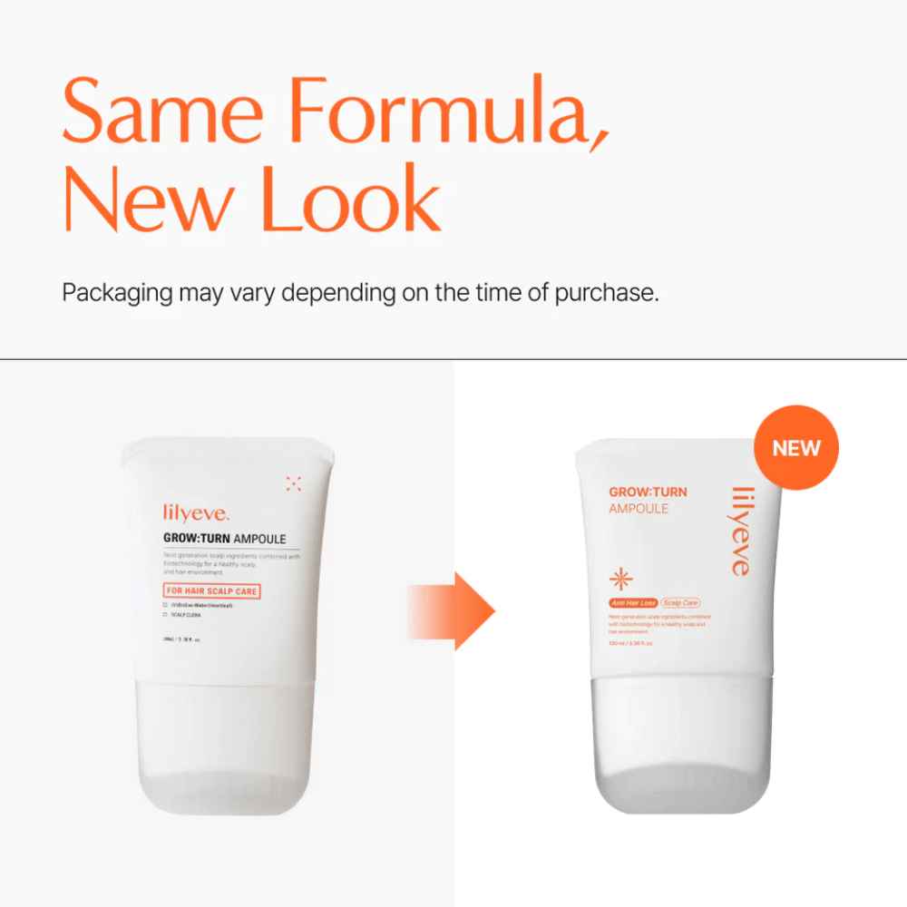 Image showing the new vs old packaging of the product – same formula but updated design.