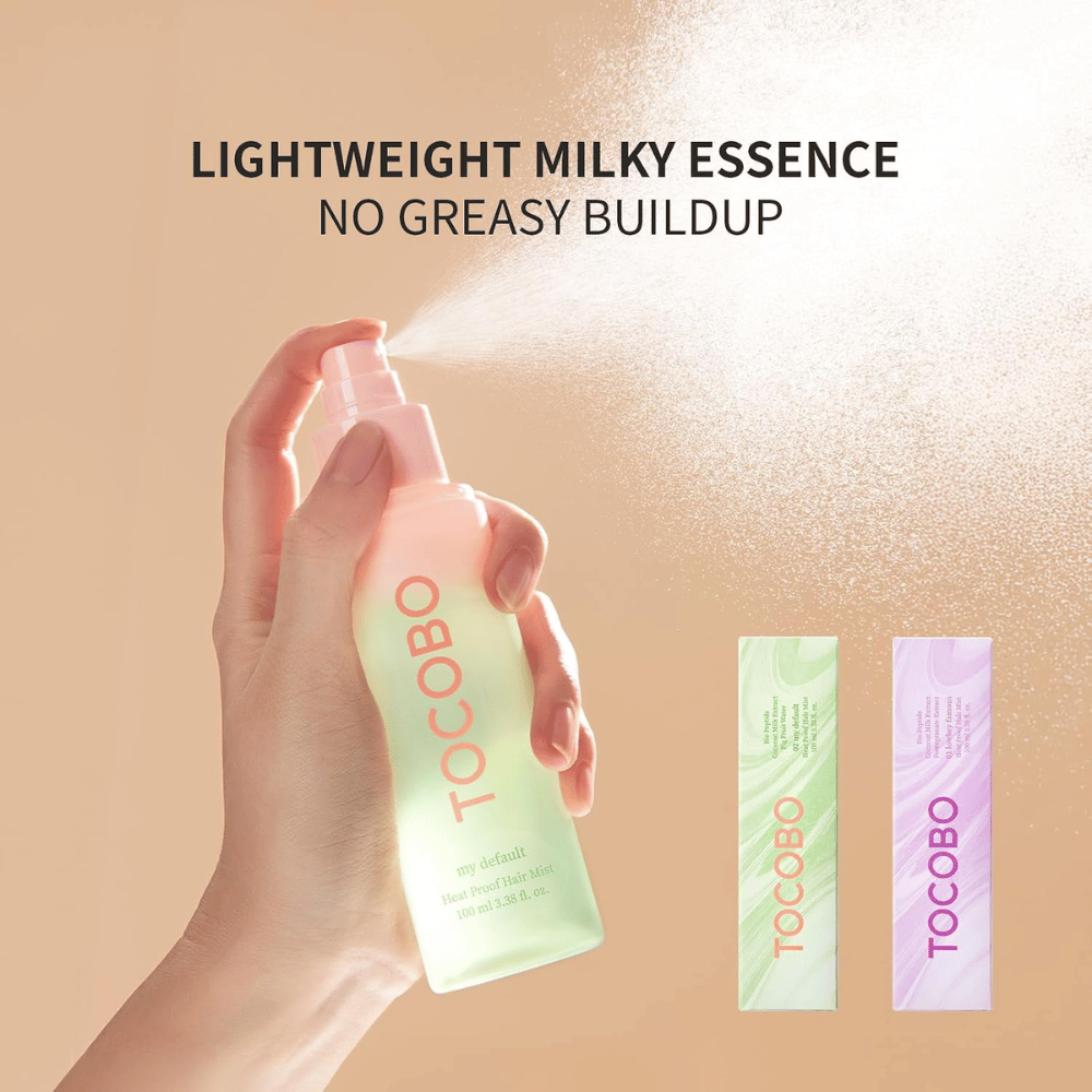 2. TOCOBO Heat Proof Hair Mist #02 My Default – light milky hair mist that sprays evenly without making the hair greasy or heavy
