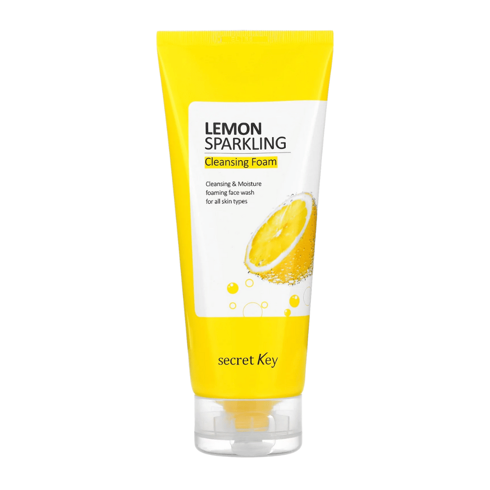 Secret Key Lemon Sparkling Cleansing Foam – mild facial cleanser with lemon and carbonated water for all skin types.