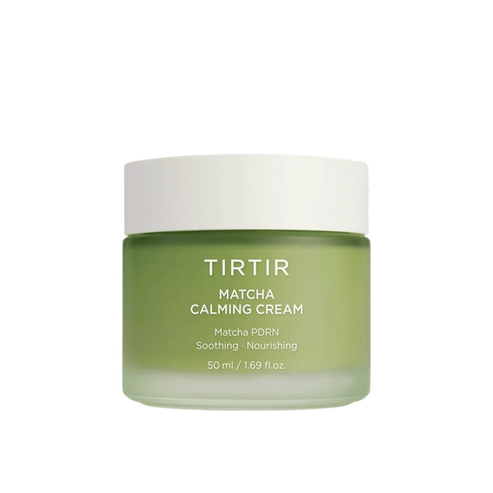 TIRTIR Matcha Calming Cream reduces redness and irritation, soothes sensitive skin, and provides a more even, balanced skin tone.