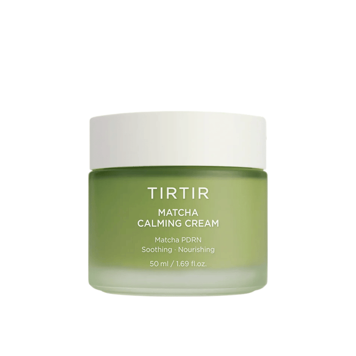 TIRTIR Matcha Calming Cream reduces redness and irritation, soothes sensitive skin, and provides a more even, balanced skin tone.