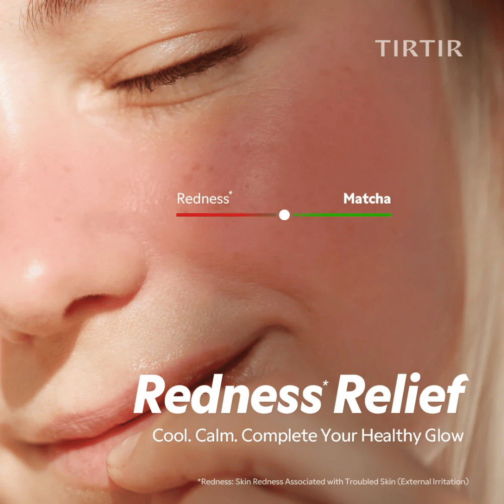 TIRTIR Matcha Calming Cream reduces redness and irritation, soothes sensitive skin, and provides a more even, balanced skin tone.