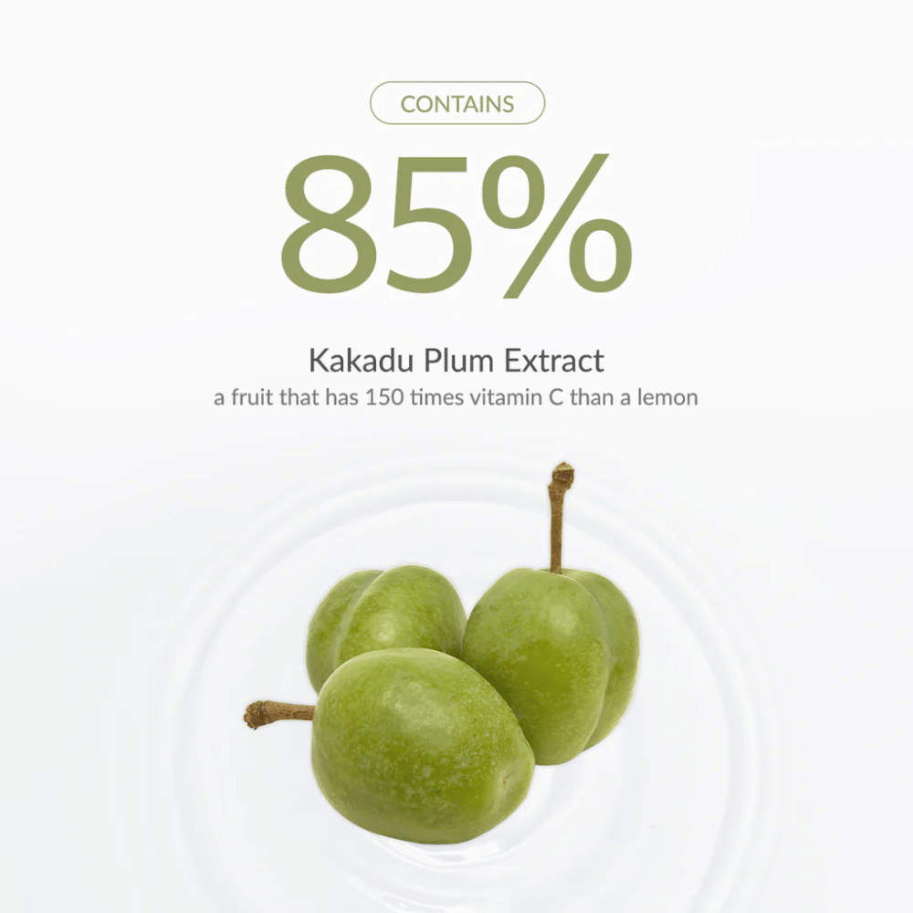 Dr. Althea Natural Radiance Essence with 85% Kakadu Plum Extract, rich in vitamin C to provide radiance, even out skin tone, and boost glow.