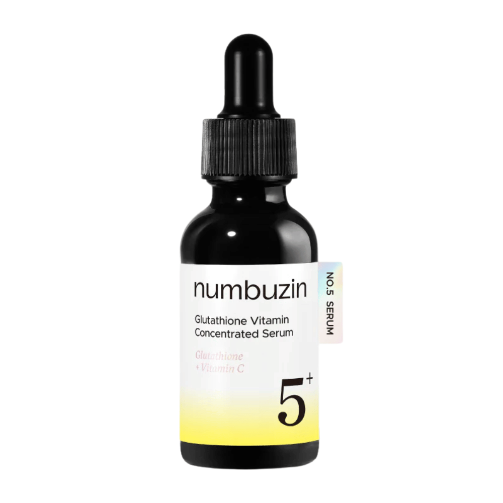 numbuzin No.5+ Glutathione Vitamin Concentrated Serum – Korean facial serum with glutathione and vitamin C for dark spots and uneven skin tone.