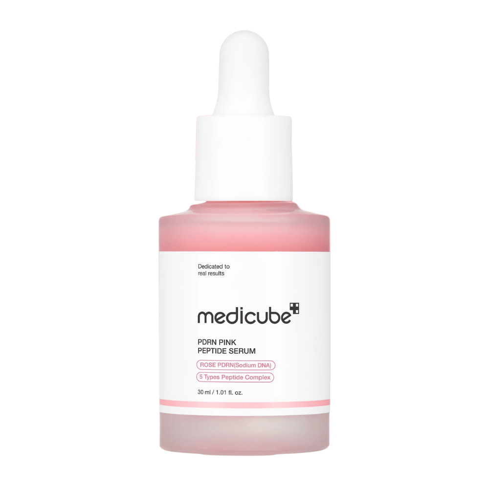 Medicube PDRN Pink Peptide Serum – Radiance-boosting and reparative serum.

🌹 Rose PDRN (Sodium DNA) – Strengthens the skin barrier and promotes cell renewal.
💖 5 types of peptide complexes – Increases collagen production and improves skin elasticity.
✨ Provides radiance – Reduces unevenness and gives a glowing skin.

Perfect for even, firm, and hydrated skin!