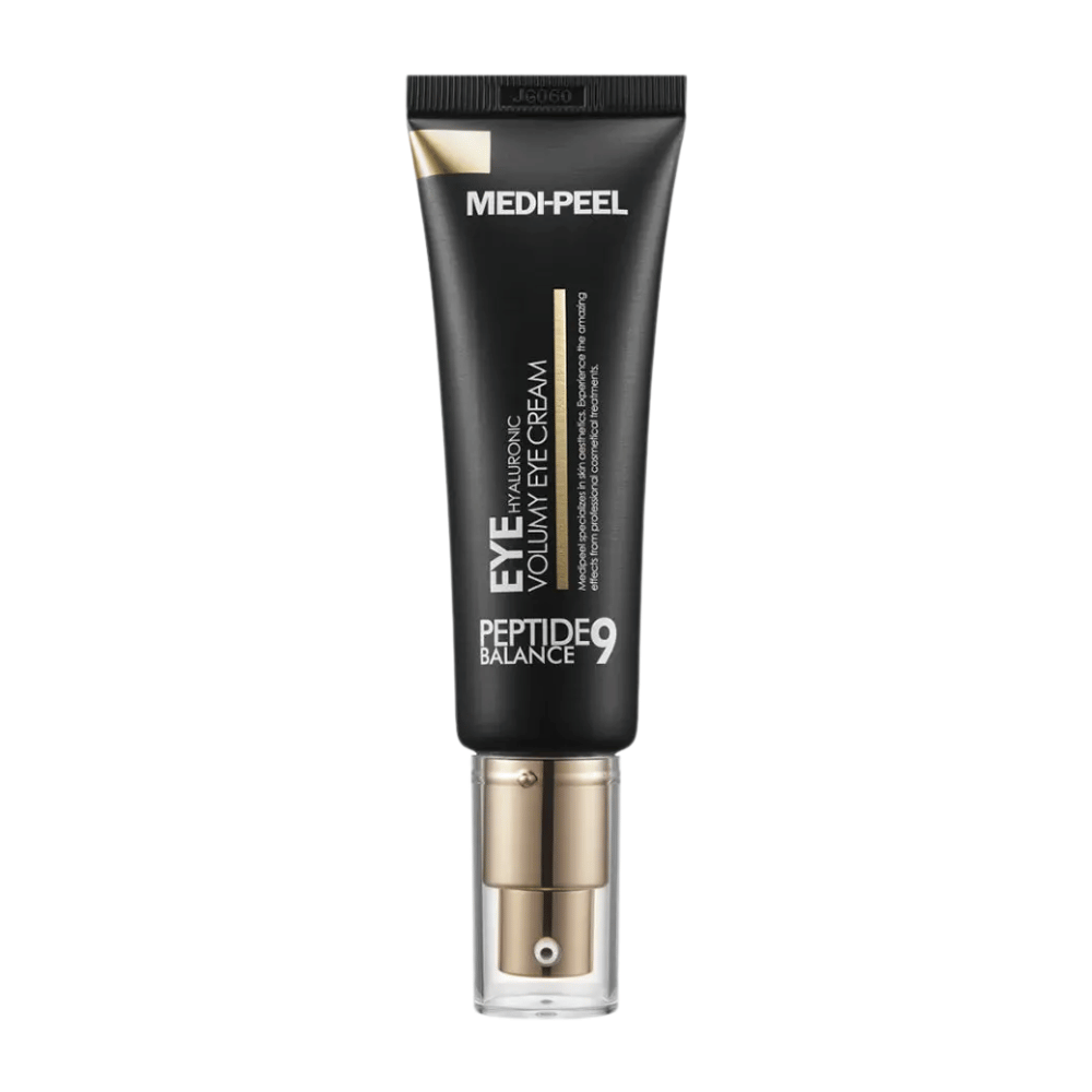 MEDI-PEEL Peptide 9 Hyaluronic Volumy Eye Cream product image – Korean eye cream that deeply moisturizes, strengthens the skin barrier, and provides firmer skin around the eye area.