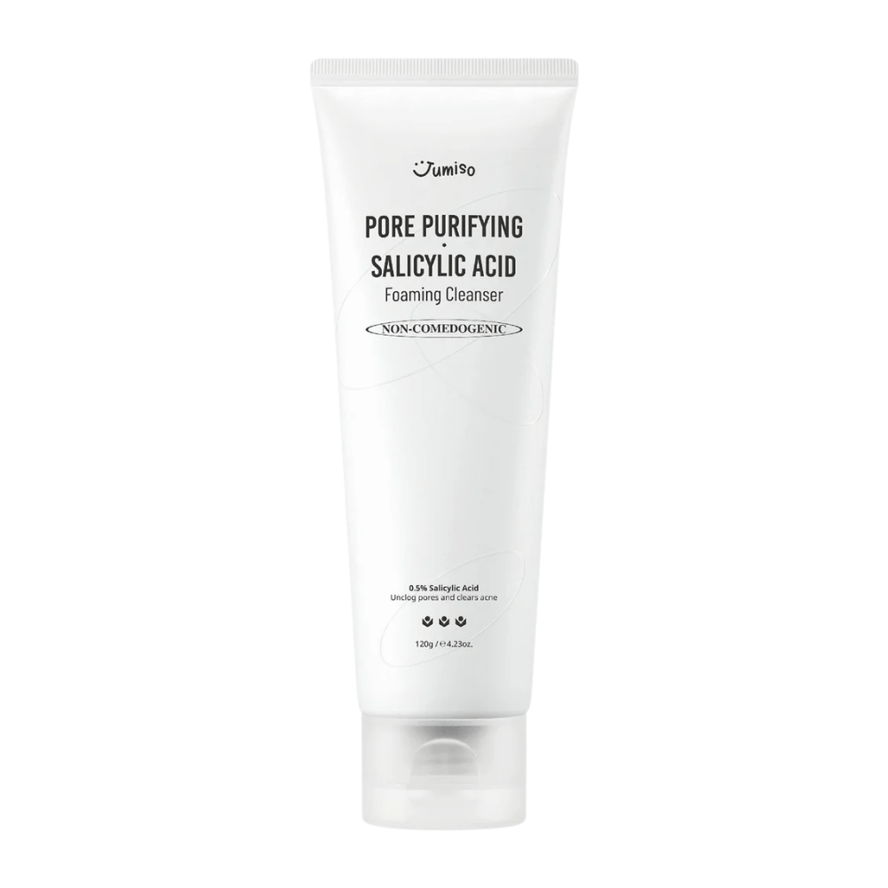 Jumiso Pore Purifying Salicylic Acid Foaming Cleanser 120g – non-comedogenic face wash with 0.5% salicylic acid for acne-prone and oily skin