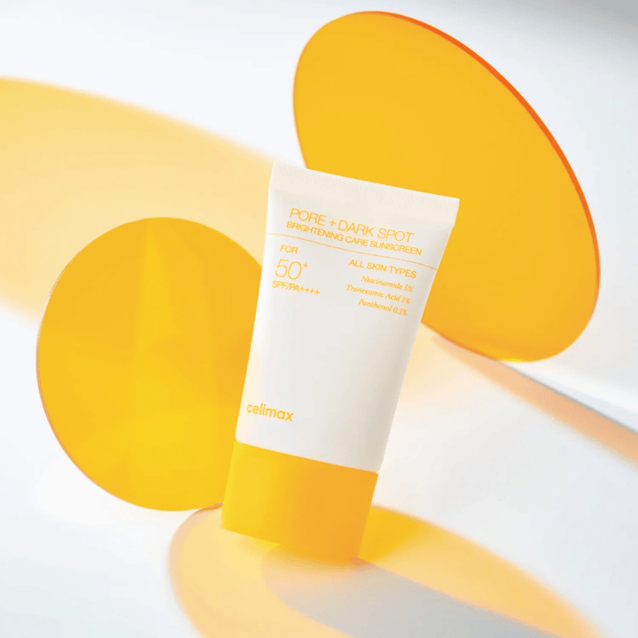 Celimax Pore+Dark Spot Brightening Care Sunscreen SPF50+ PA++++ with niacinamide 5% and tranexamic acid 1% – brightening Korean sunscreen against pigmentation spots and large pores