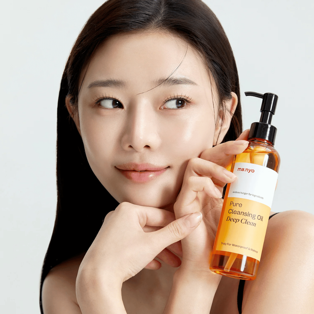 ma:nyo Pure Cleansing Oil Deep Clean – deep cleansing oil cleanser that effectively dissolves waterproof makeup and dirt without drying out the skin.