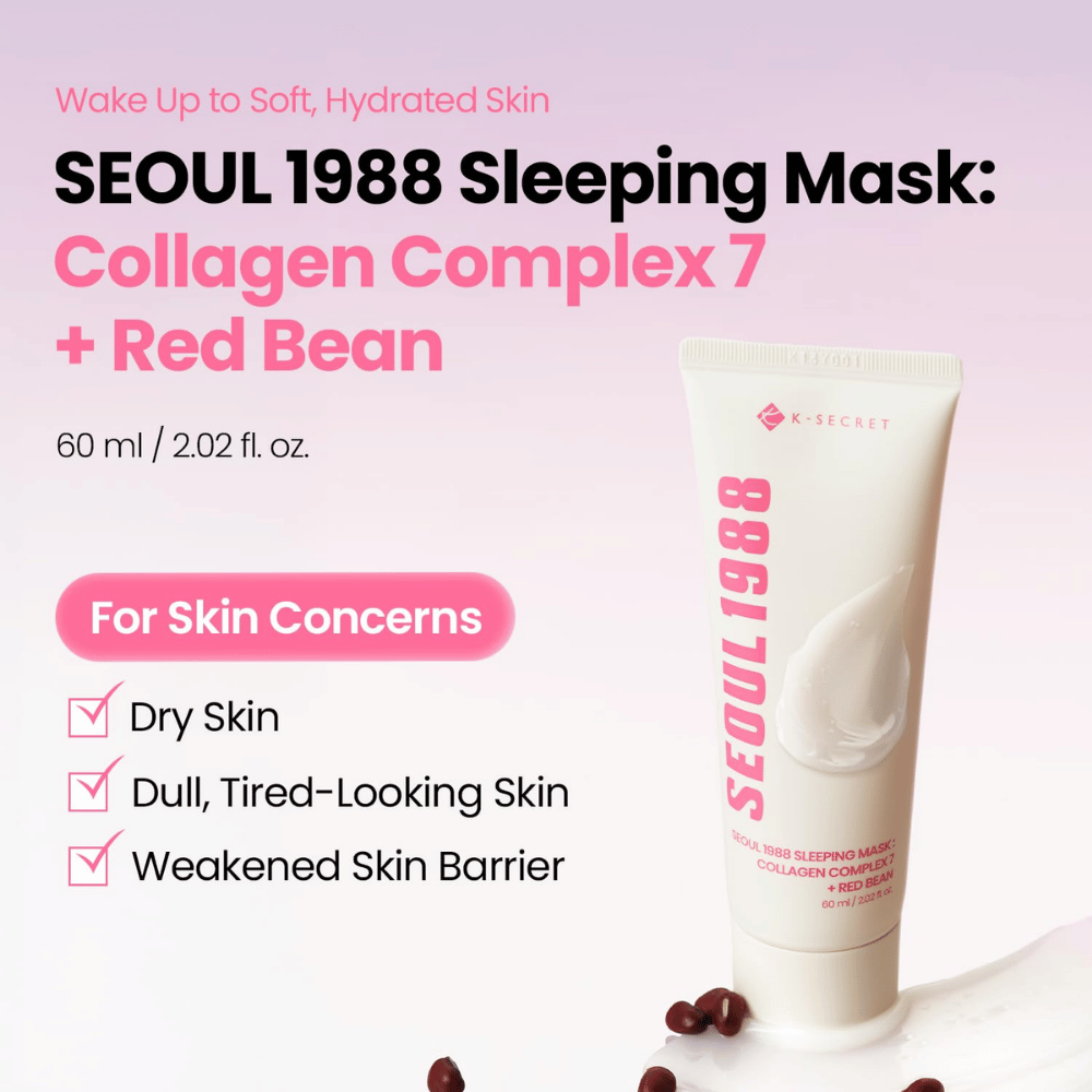 K-SECRET SEOUL 1988 Sleeping Mask 60 ml – Korean sleeping mask for dry, dull, and dehydrated skin.