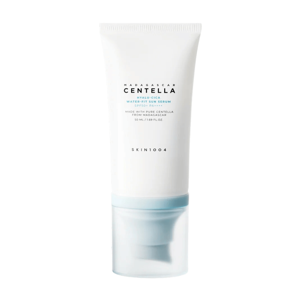Madagascar Centella Hyalu-Cica Water-Fit Sun Serum 50ml from SKIN1004 protects against UV rays while increasing moisture with Madagascar Centella.