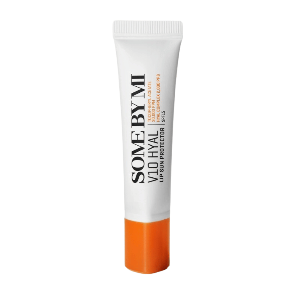 A tube Some By Mi V10 Hyal Lip Sun Protector SPF15 7ml on a white background.