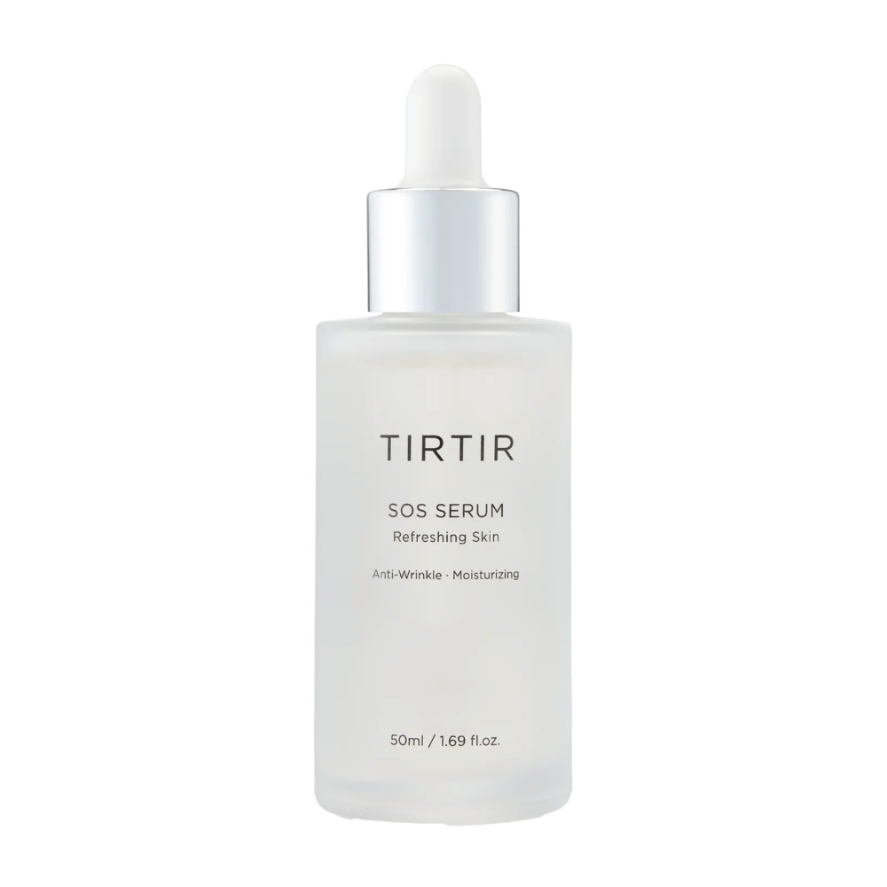 Bottle with TIRTIR SOS Serum, intended for refreshing and hydrating skincare.