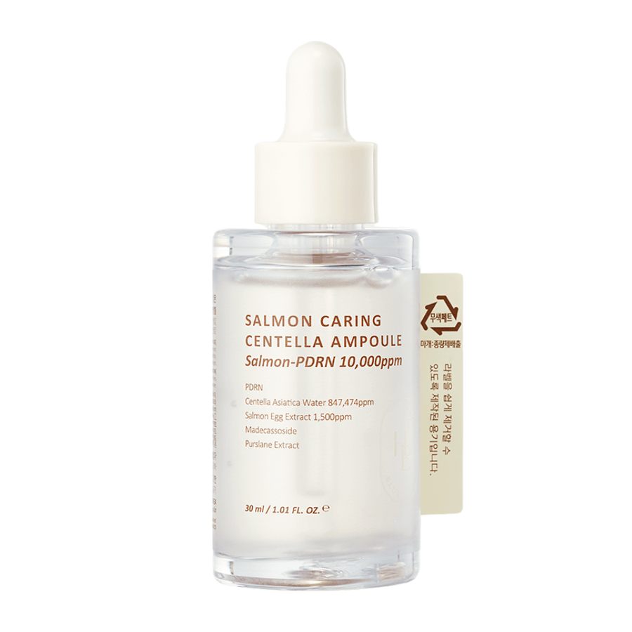 Heveblue Salmon Caring Centella Ampoule Salmon-PDRN 10,000ppm – Korean serum to soothe redness, strengthen the skin barrier, and provide hydrated skin