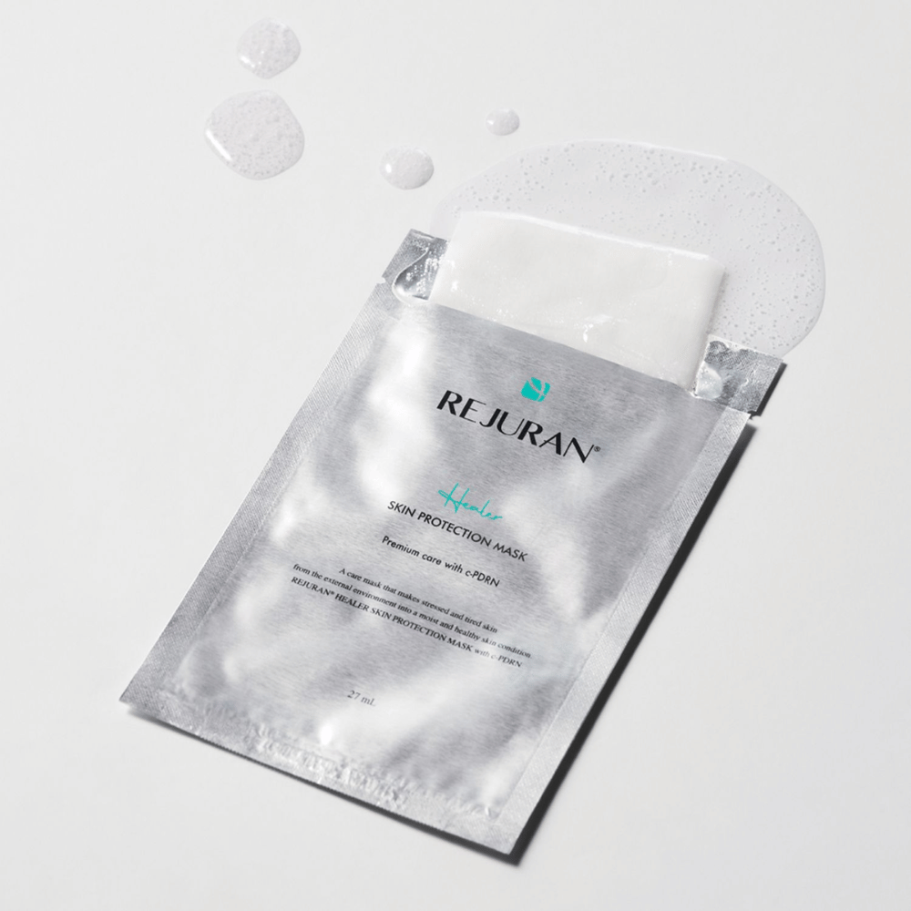 REJURAN Skin Protection Mask with c-PDRN – moisturizing Sheet mask with caring serum for dry and stressed skin.