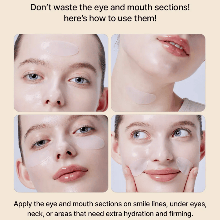 Use of COSRX Alpha-Arbutin Hydrogel Mask around eyes and mouth – multifunctional Sheet mask that provides extra hydration and firmness where the skin needs it most.