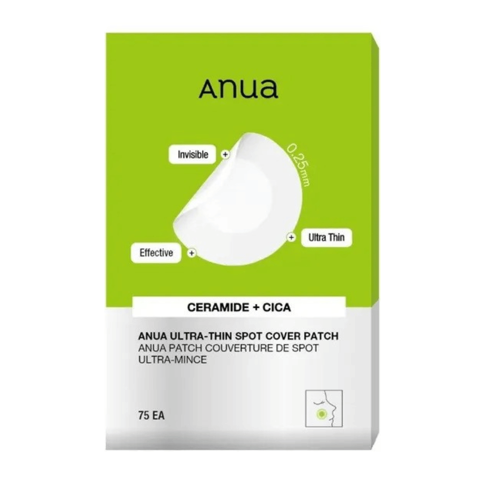 Anua Ultra-Thin Spot Cover Patch is an ultra-thin and invisible spot treatment with ceramides and Cica. Effective for soothing irritated skin and protecting against pollution. Perfect for discreet use day and night!