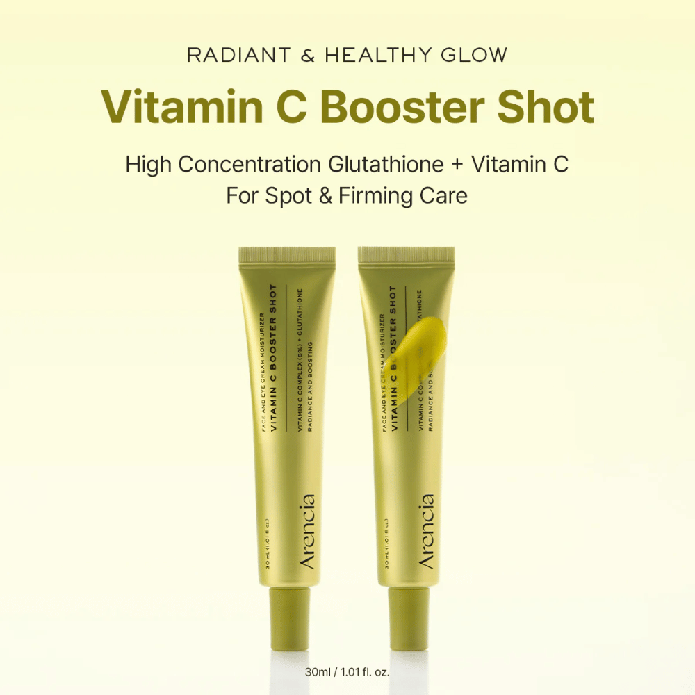 Arencia Vitamin C Booster Shot radiant glow – vitamin C serum with glutathione that provides radiance, a more even skin tone, and firmer skin