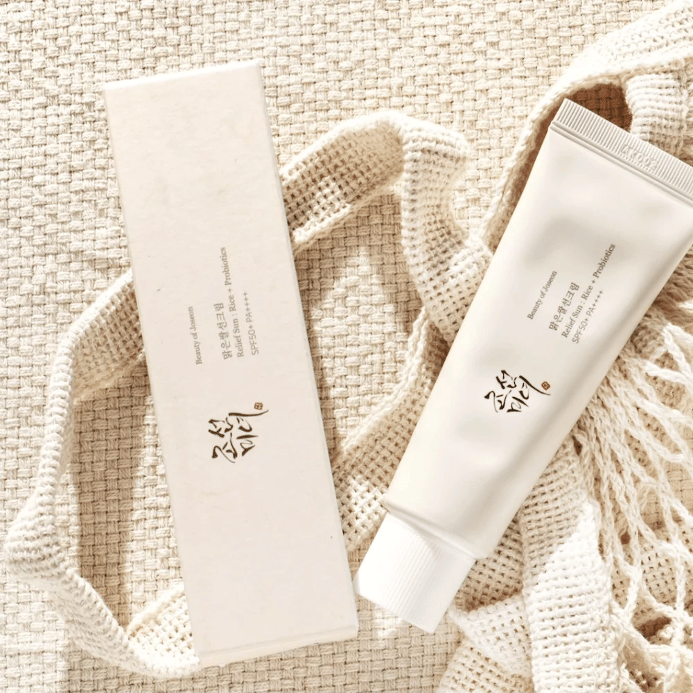 Beauty of Joseon Relief Sun SPF50+ PA++++ 50ml – light sunscreen with rice extract and probiotics for daily sun protection and hydration.