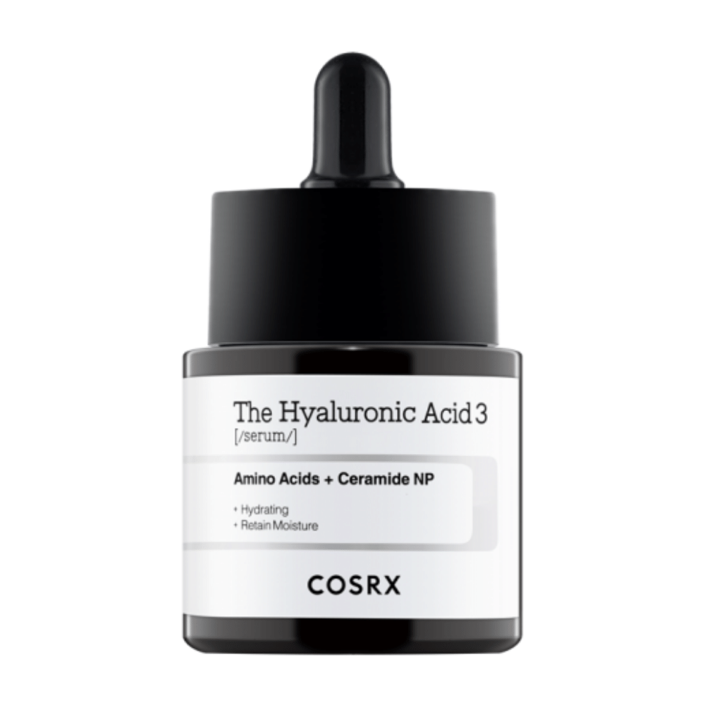 COSRX Hyaluronic Acid 3 Serum 20ml enhances the skin's moisturizing barrier.
